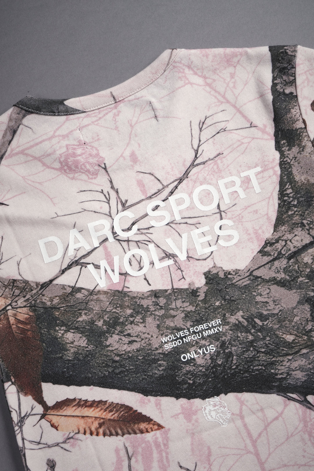 Darc Sport Wolves "Baby" Tee in Brown/Light Mauve Woodland Camo