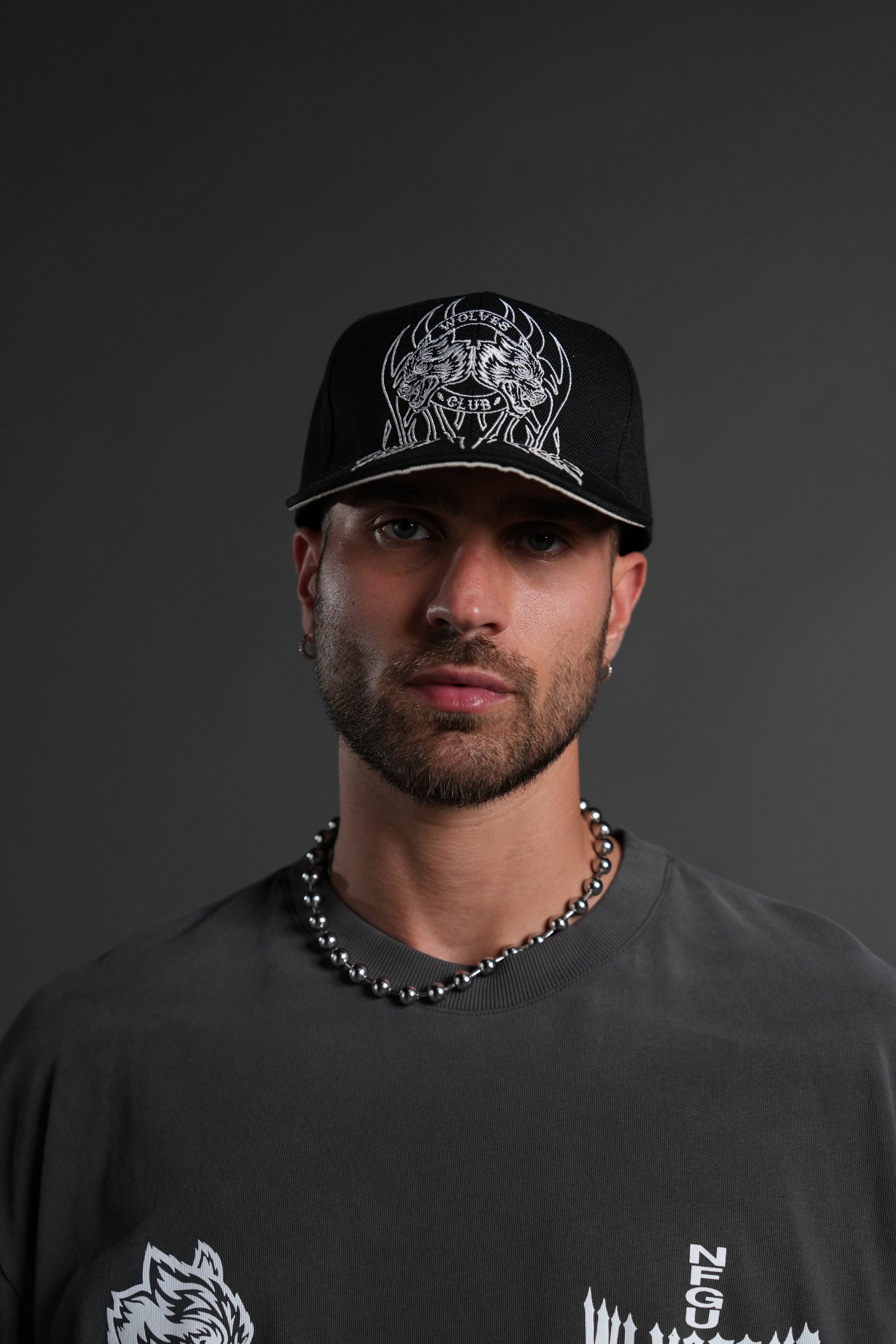 Finite Flame Fitted Cap in Black