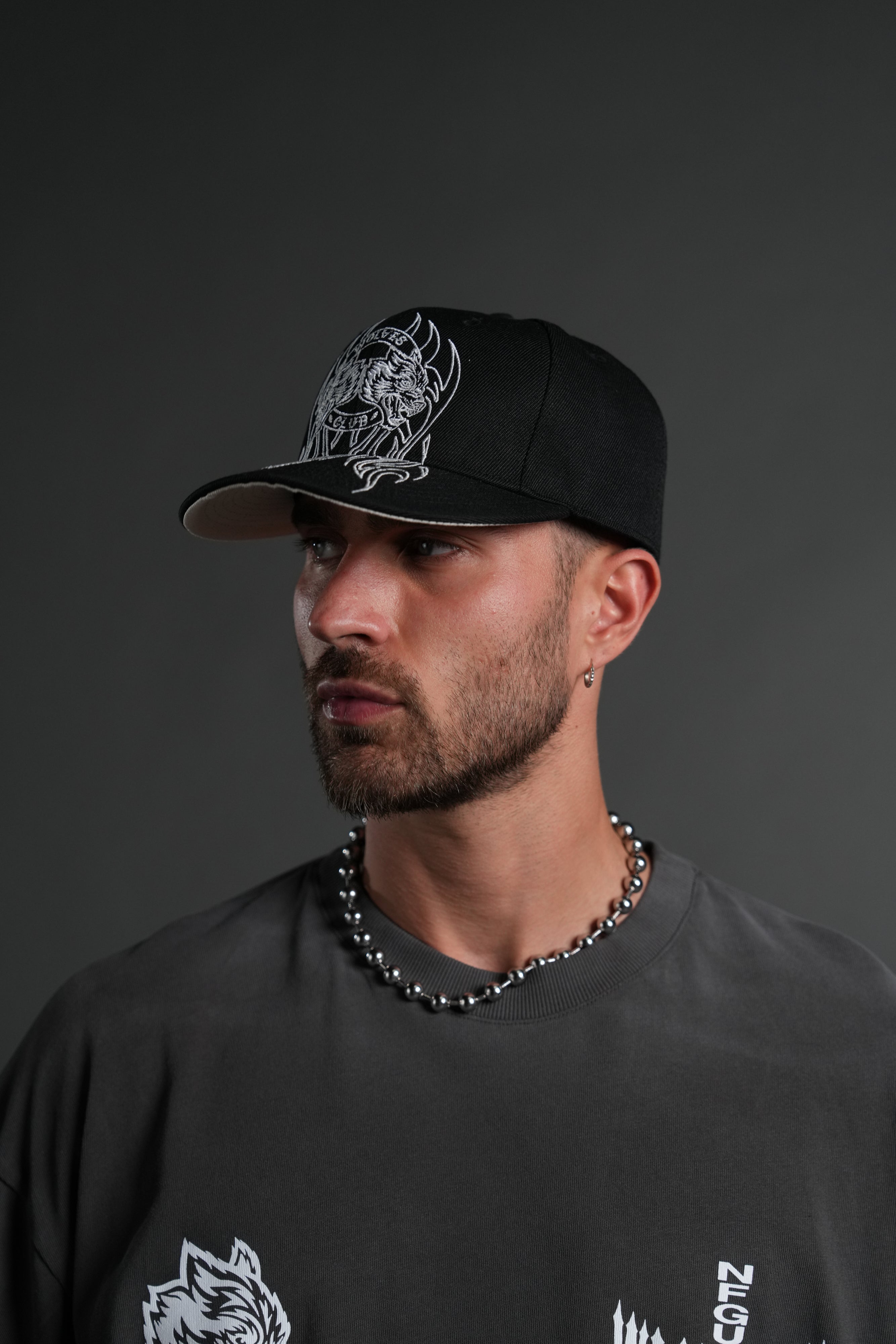 Finite Flame Fitted Cap in Black