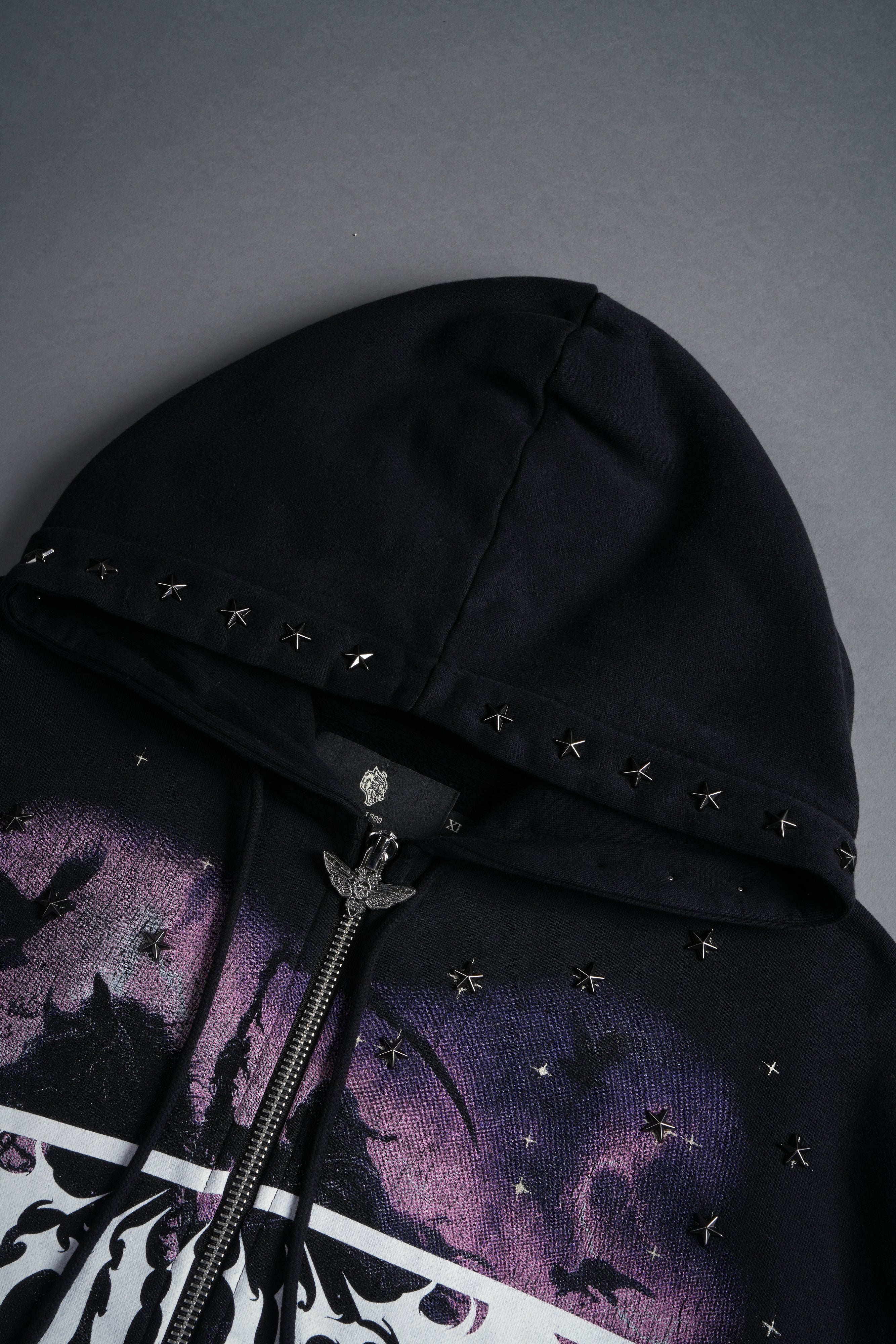Midnight Horseman "Chambers" Zip Hoodie in Black Drift Wash