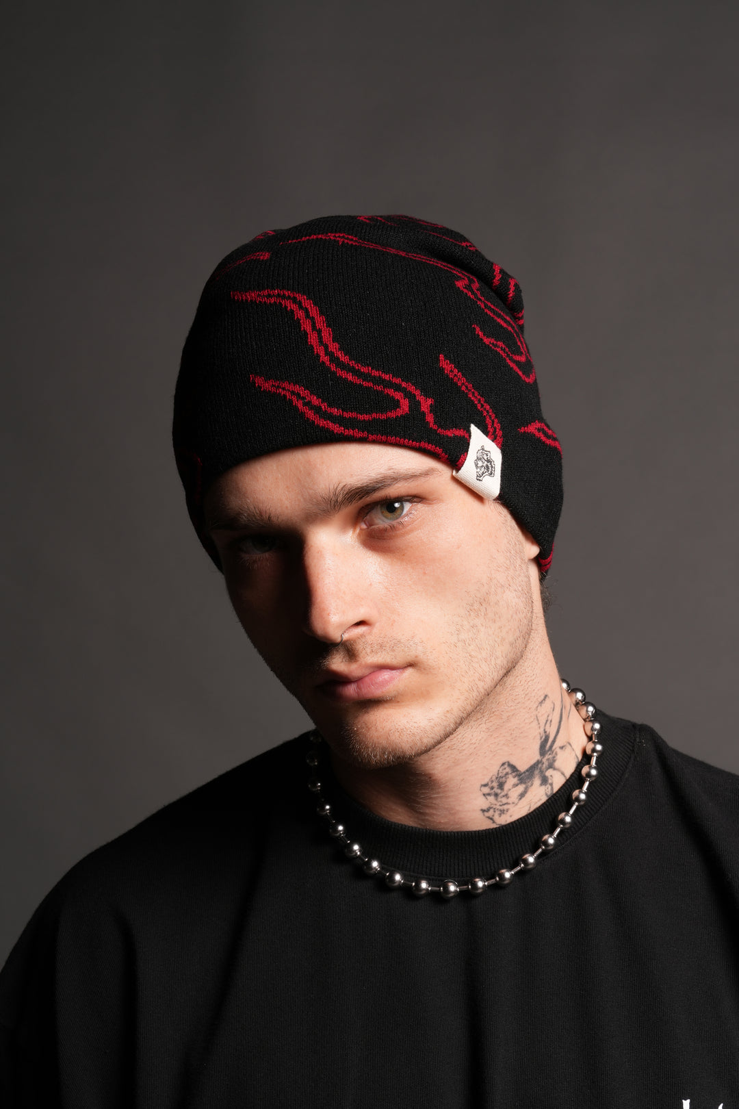 Our Fire Cap Beanie in Black/Red