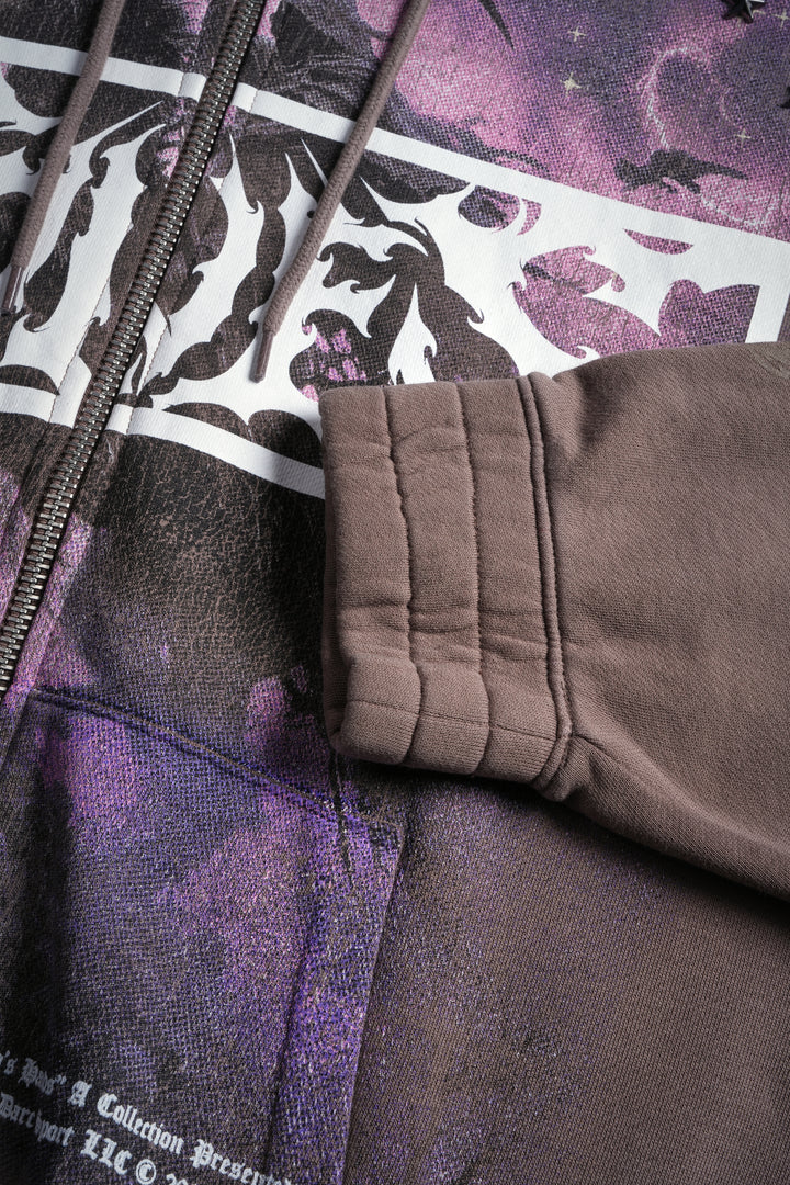 Midnight Horseman "Chambers" Zip Hoodie in Mojave Brown Drift Wash