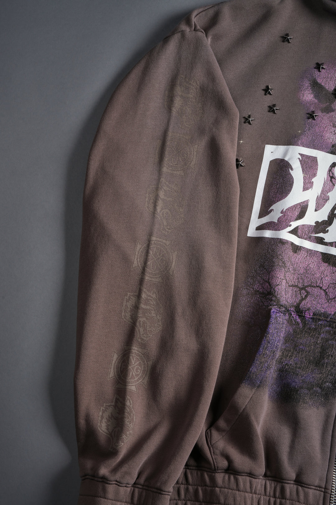 Midnight Horseman "Chambers" Zip Hoodie in Mojave Brown Drift Wash