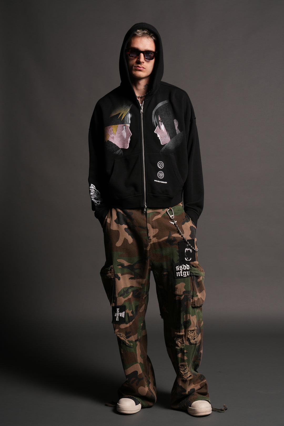 Last Battle Vex Double Zip Hoodie in Black