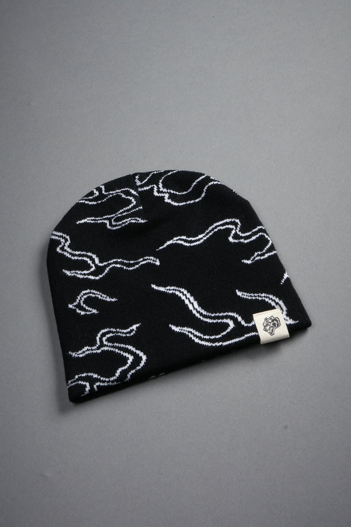Our Fire Cap Beanie in Black/White