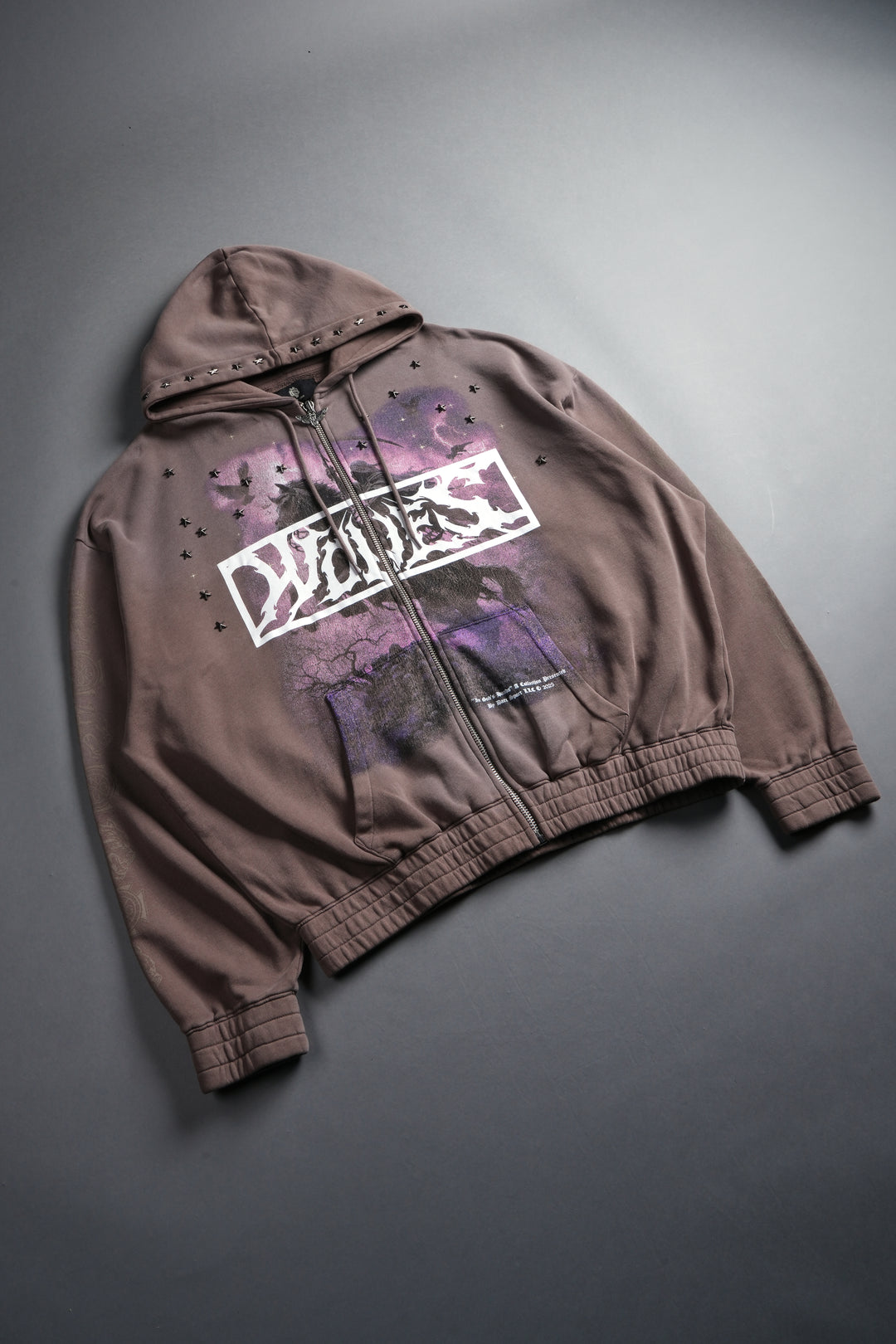 Midnight Horseman "Chambers" Zip Hoodie in Mojave Brown Drift Wash