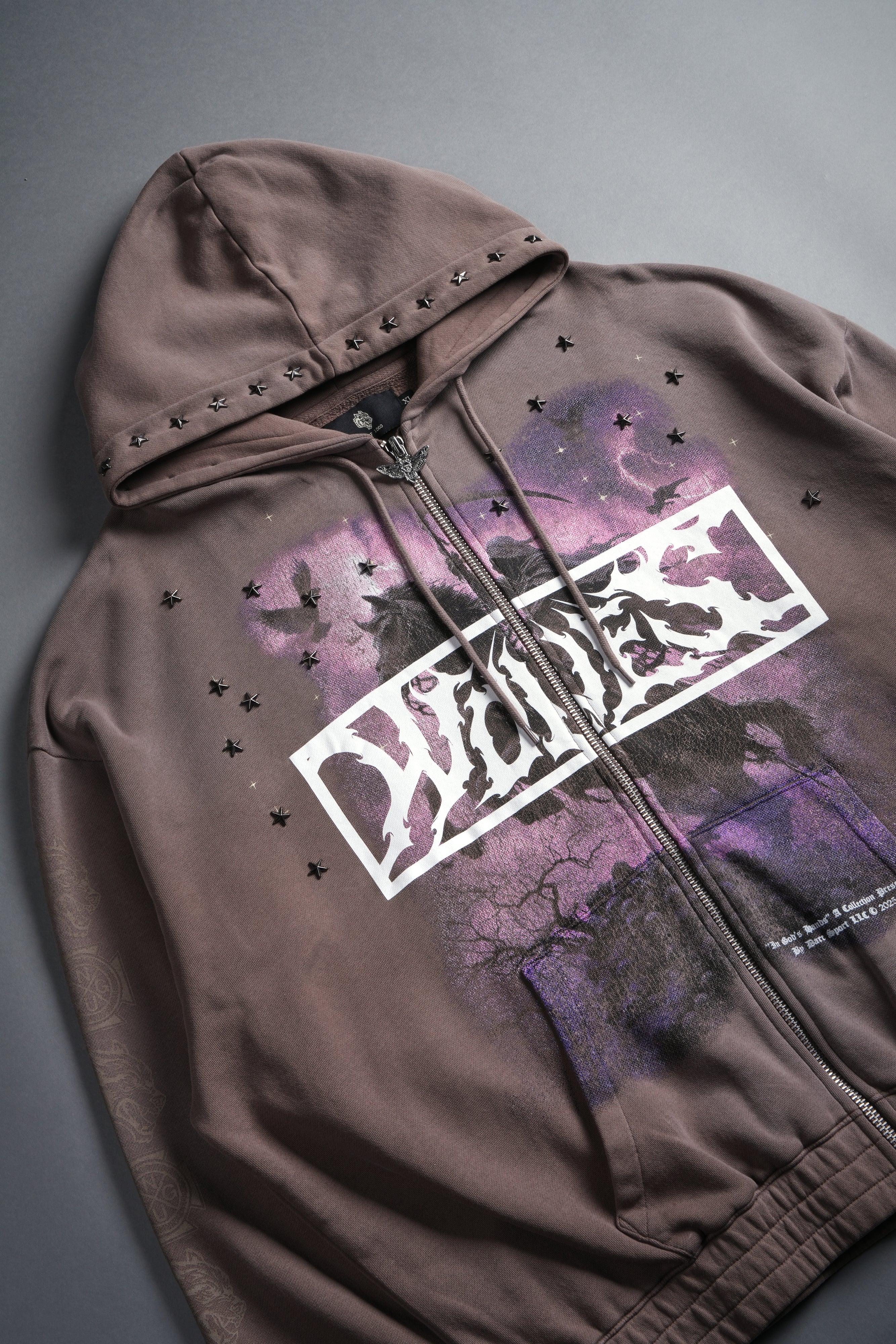Midnight Horseman "Chambers" Zip Hoodie in Mojave Brown Drift Wash
