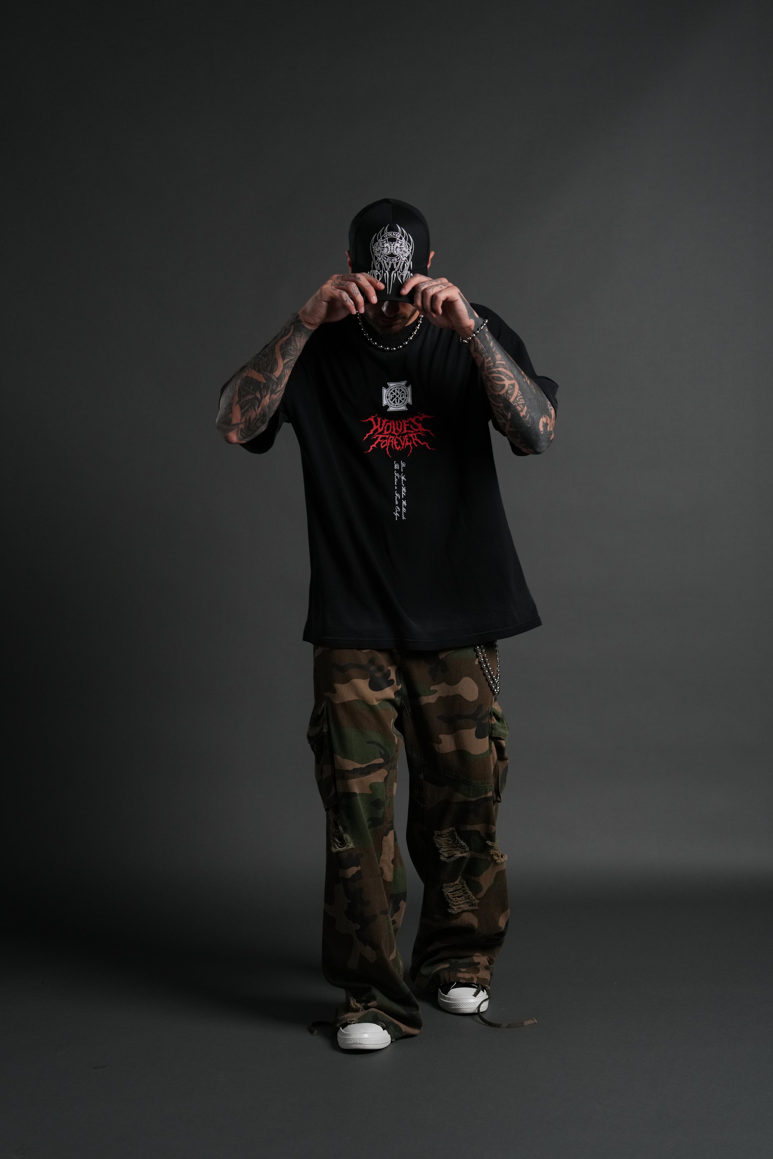 Future's Call "Side By Side" Series Premium Oversized Tee in Black Drift Wash