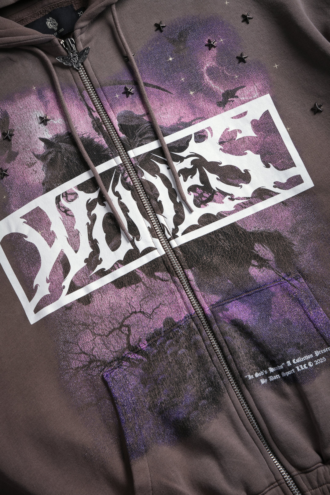 Midnight Horseman "Chambers" Zip Hoodie in Mojave Brown Drift Wash