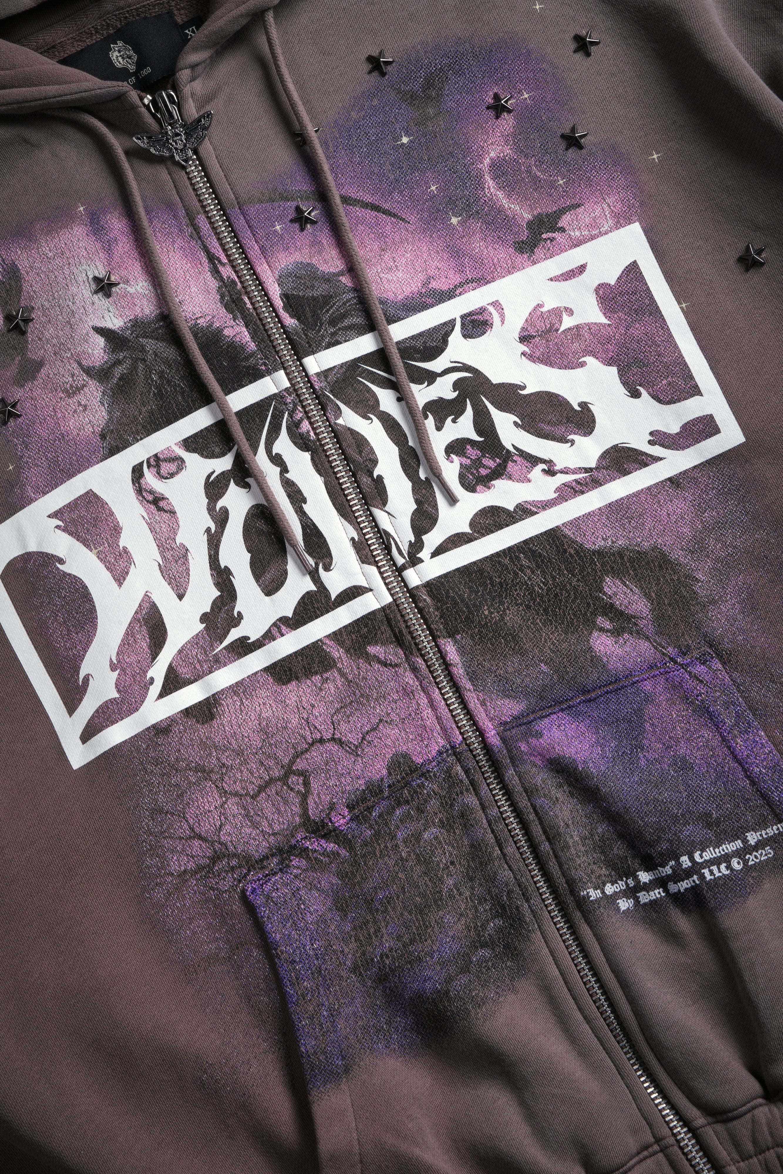 Midnight Horseman "Chambers" Zip Hoodie in Mojave Brown Drift Wash