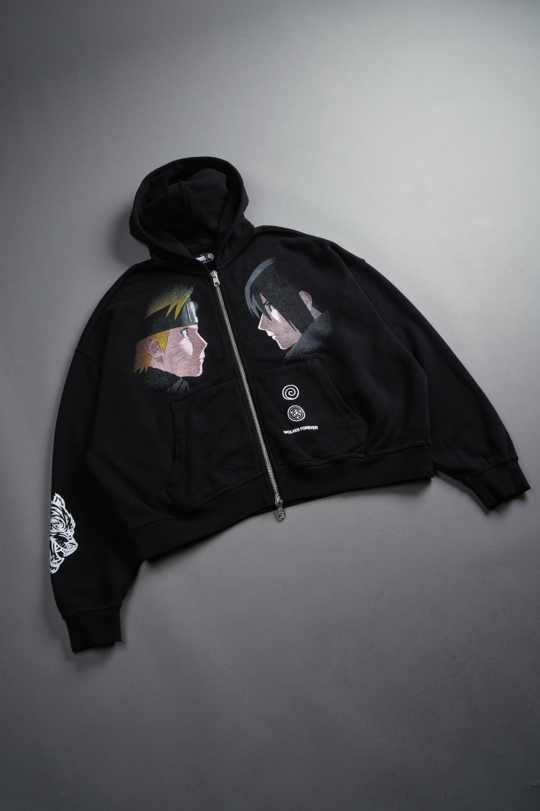 Last Battle Vex Double Zip Hoodie in Black