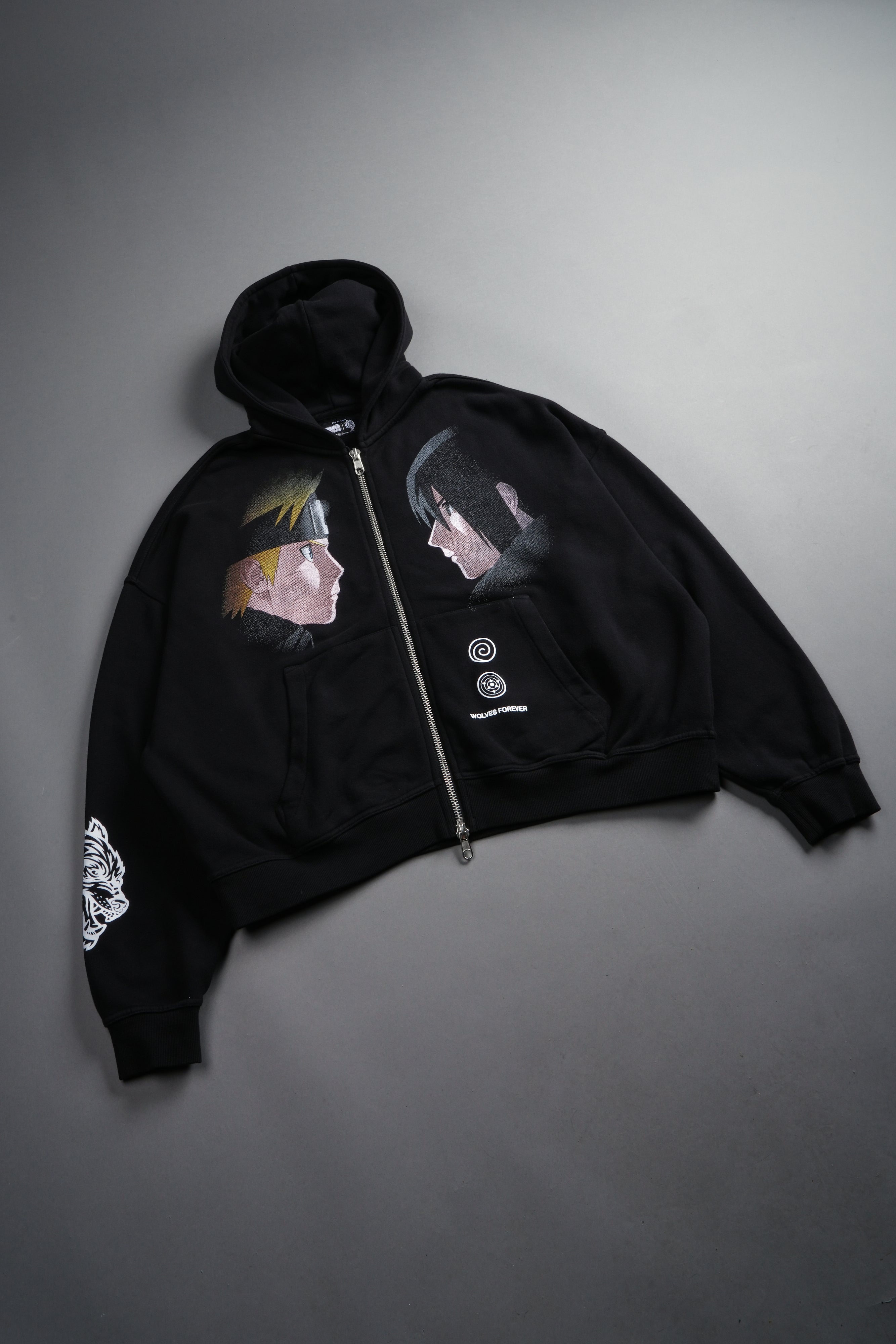 Last Battle Vex Double Zip Hoodie in Black