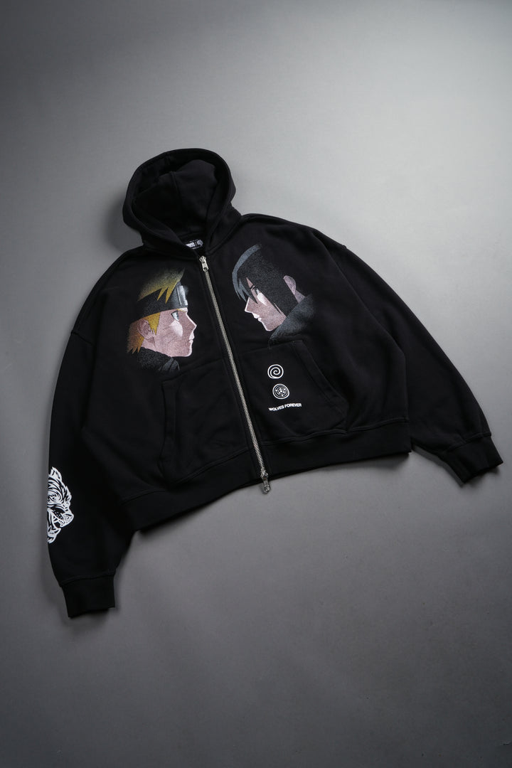 Last Battle Vex Double Zip Hoodie in Black