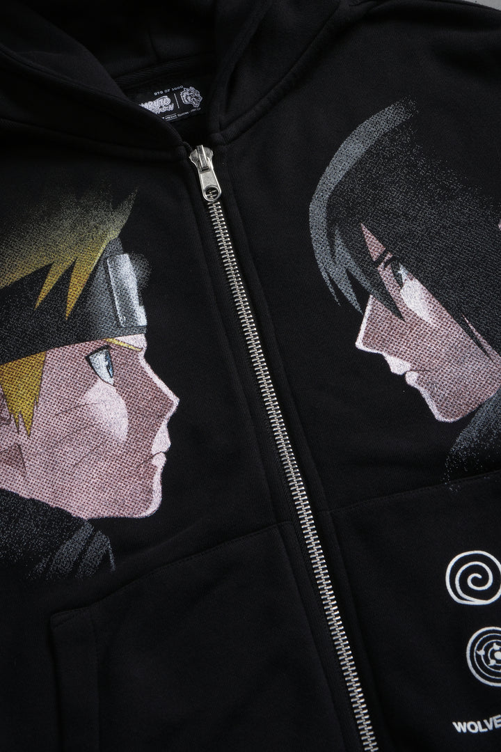 Last Battle Vex Double Zip Hoodie in Black