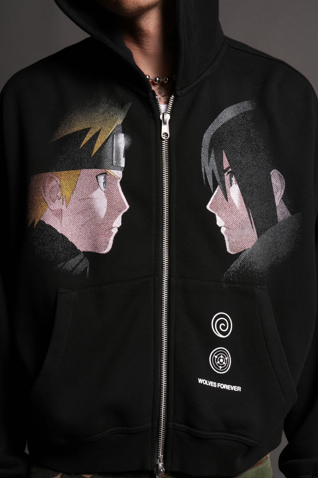 Last Battle Vex Double Zip Hoodie in Black