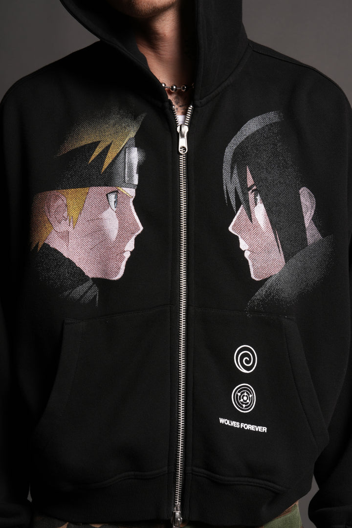 Last Battle Vex Double Zip Hoodie in Black