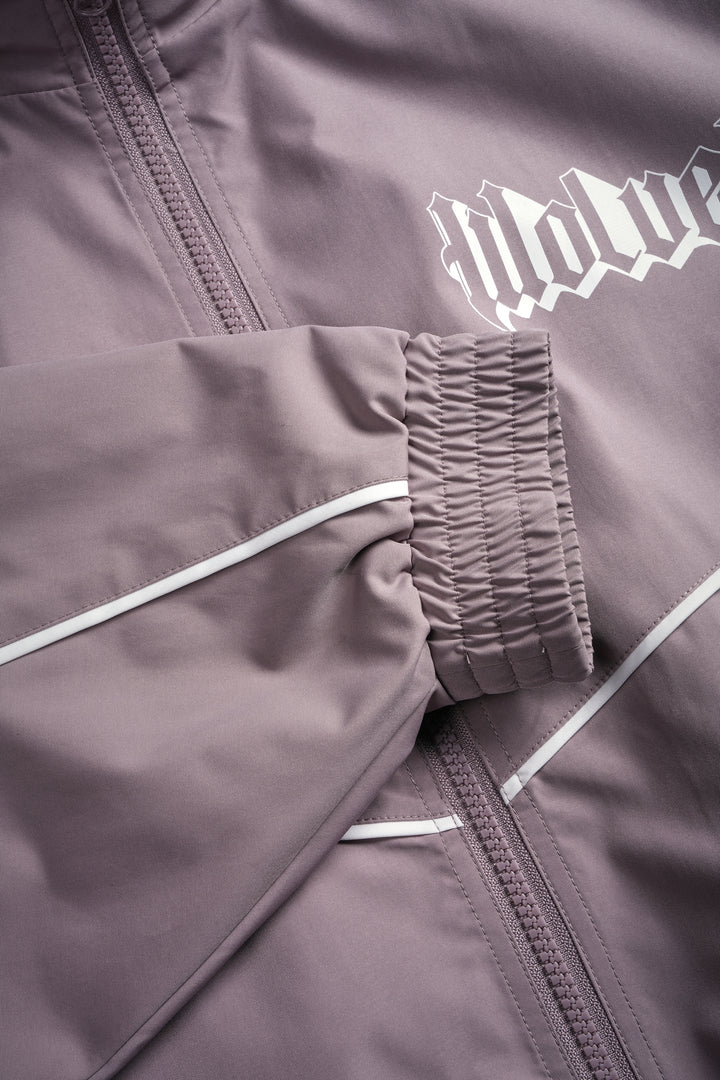 Our Passion Quinn Unisex Track Jacket in Light Mauve/Sand