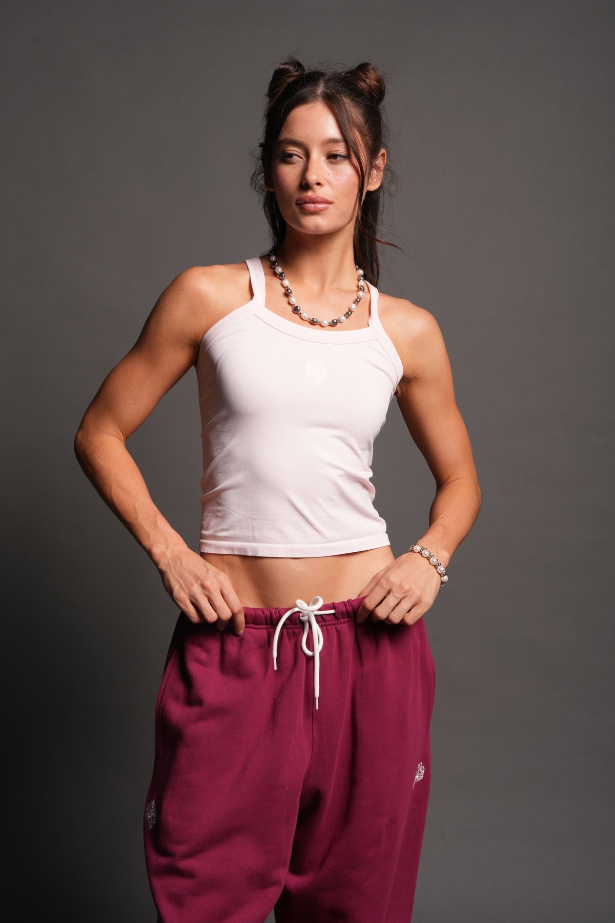 Wolf Head Hannah Long Soft Seamless Tank In Blush Pink
