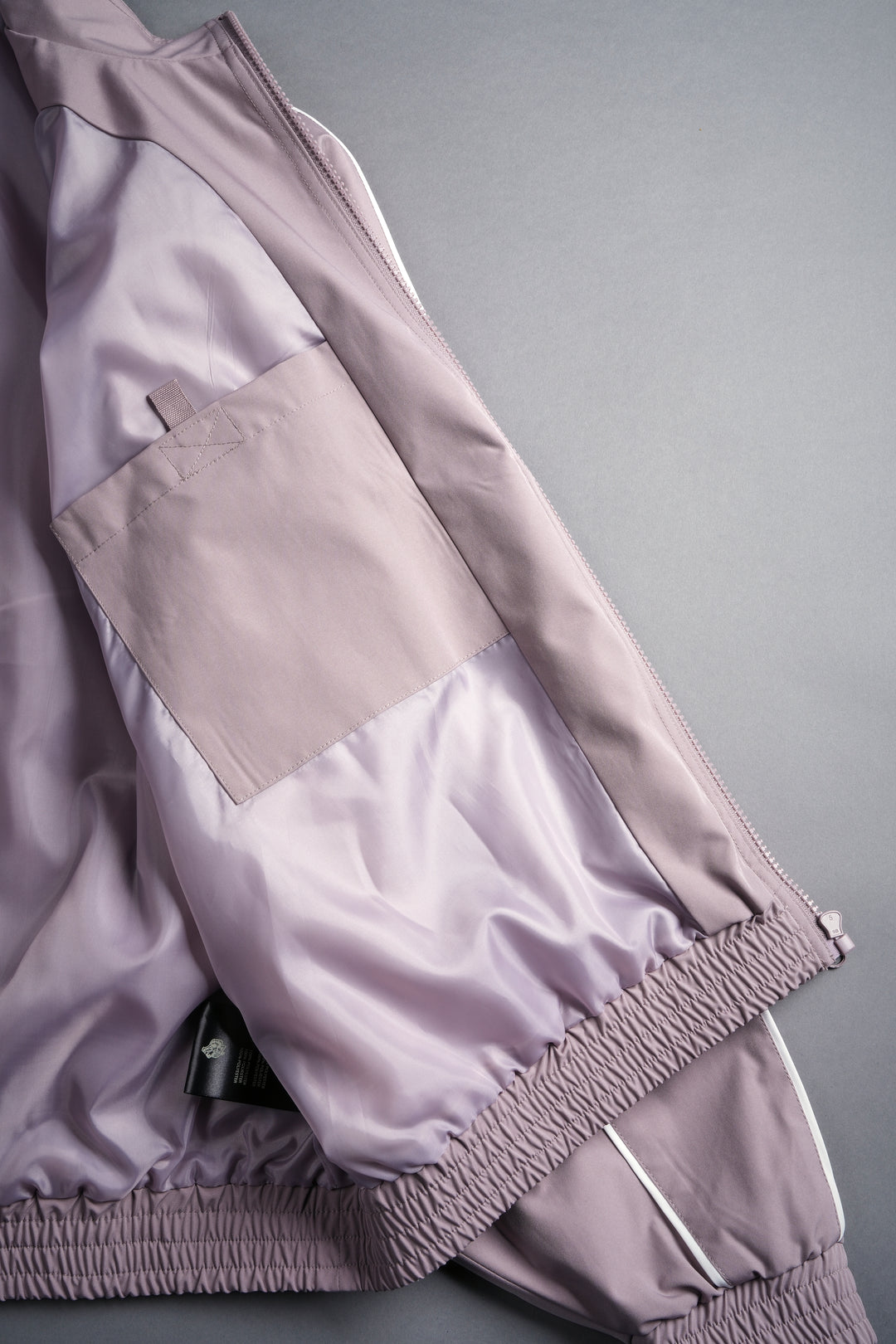 Our Passion Quinn Unisex Track Jacket in Light Mauve/Sand