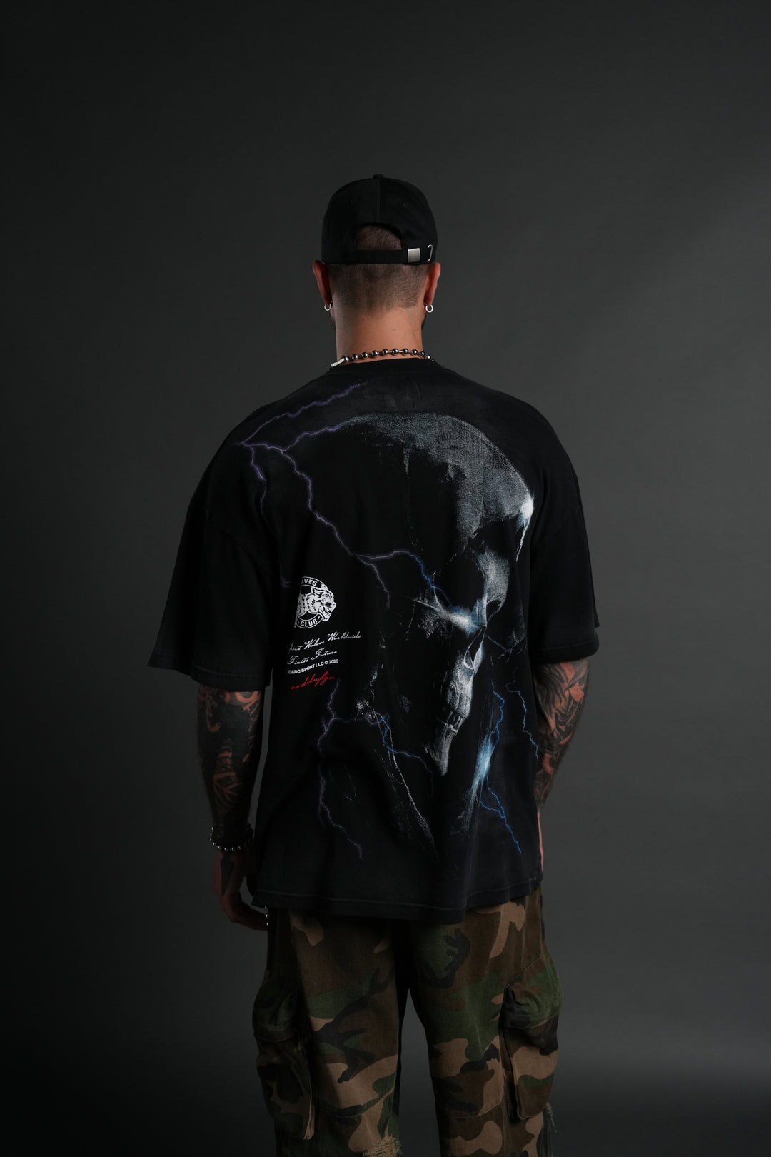 Future's Call "Side By Side" Series Premium Oversized Tee in Black Drift Wash