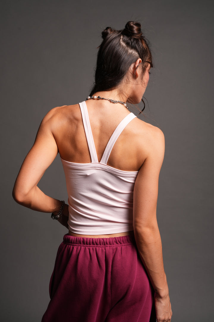 Wolf Head Hannah Long Soft Seamless Tank In Blush Pink