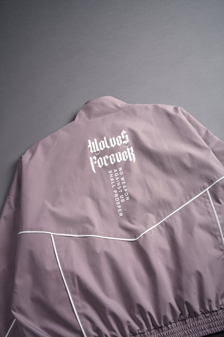 Our Passion Quinn Unisex Track Jacket in Light Mauve/Sand