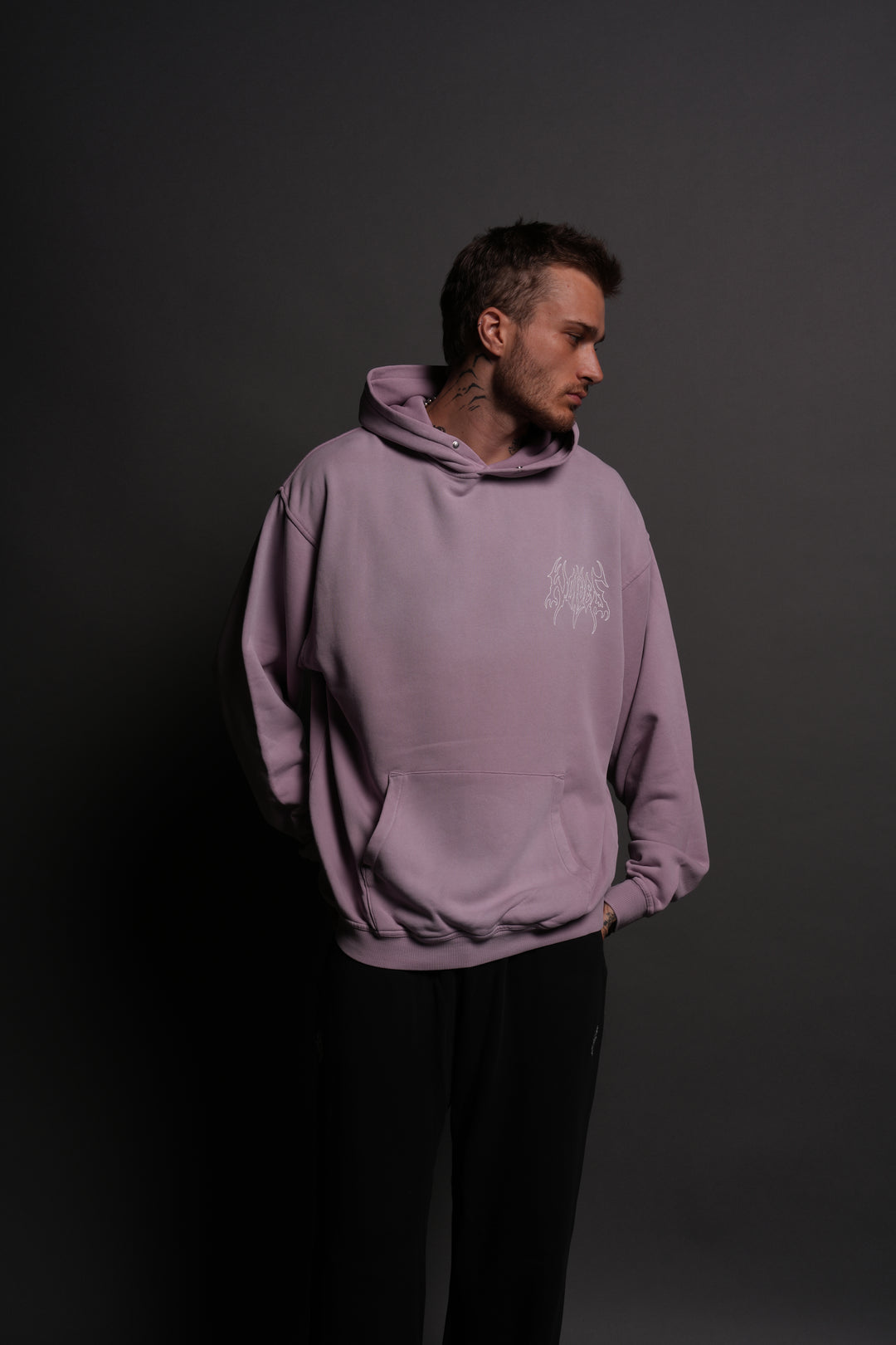 Hesh Blossom "Pierce" Unisex Hoodie in Purple Smoke Driftwash