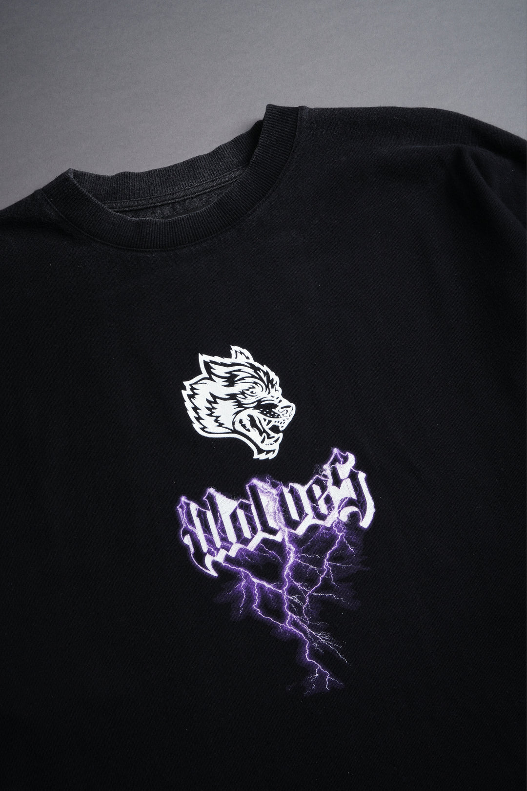 Wolves Lightning "Premium" Oversized Unisex Tee in Black