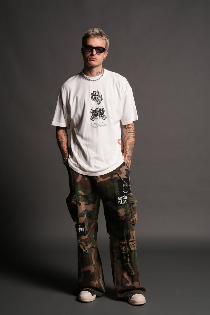 Deidara Premium Oversized Tee in Cream
