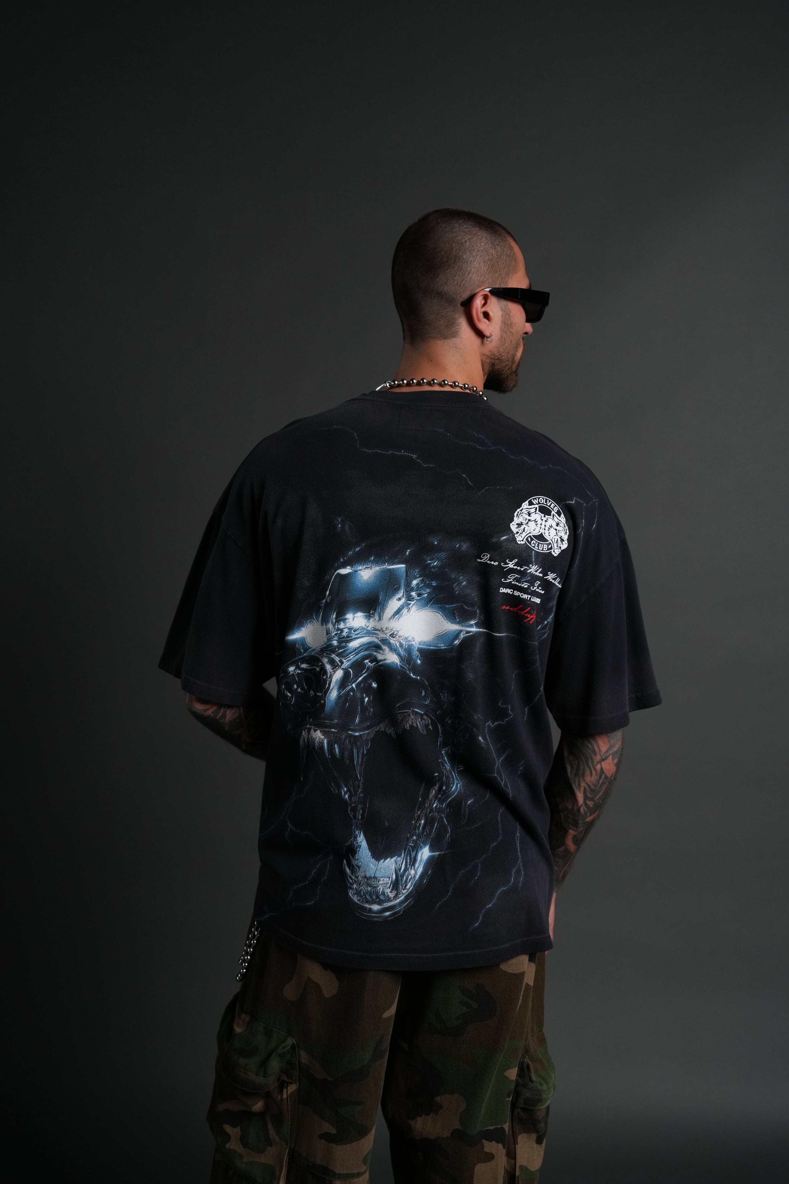 Eye of the Beast "Side By Side" Series Premium Oversized Tee in Noir Drift Wash