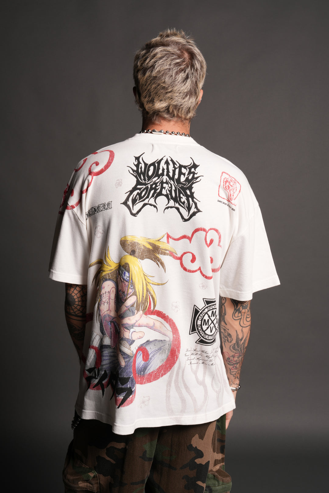 Deidara Premium Oversized Tee in Cream