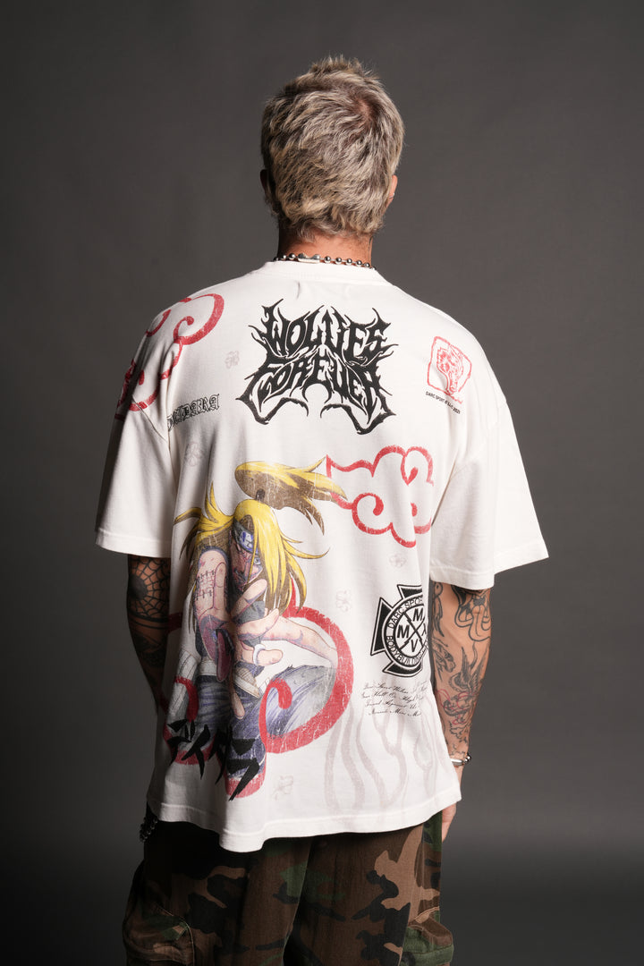 Deidara Premium Oversized Tee in Cream