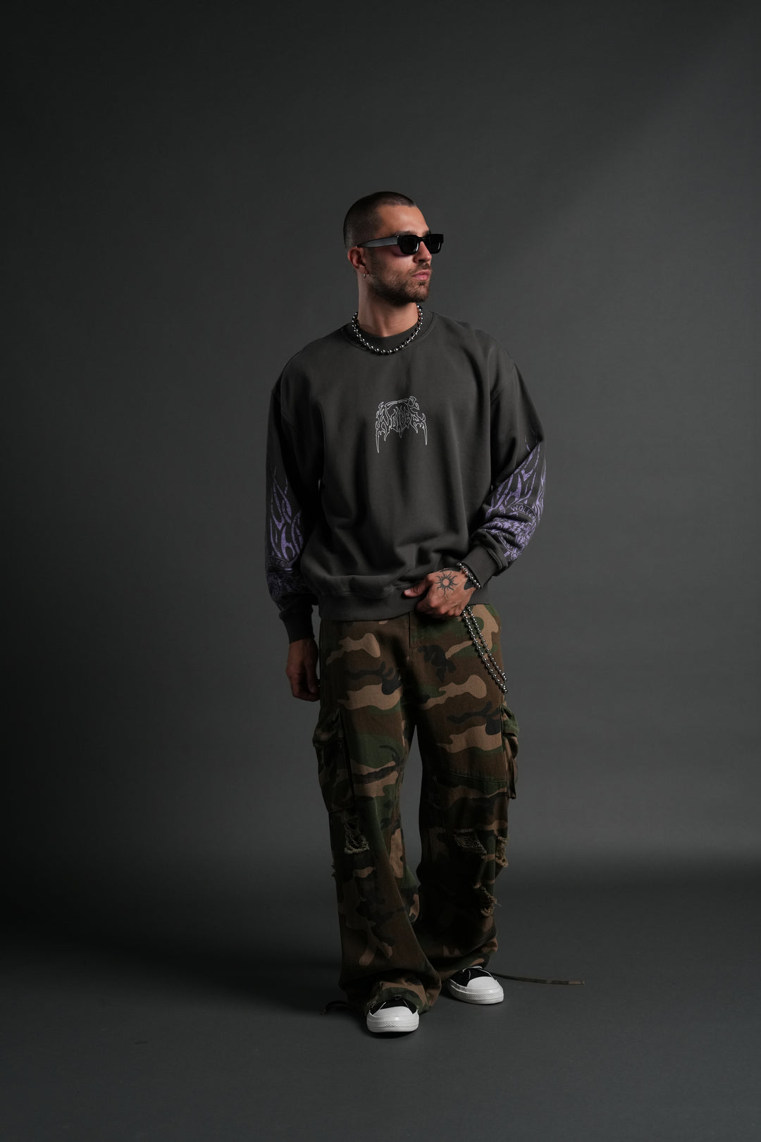 Finite Flame London Crewneck in Wolf Gray