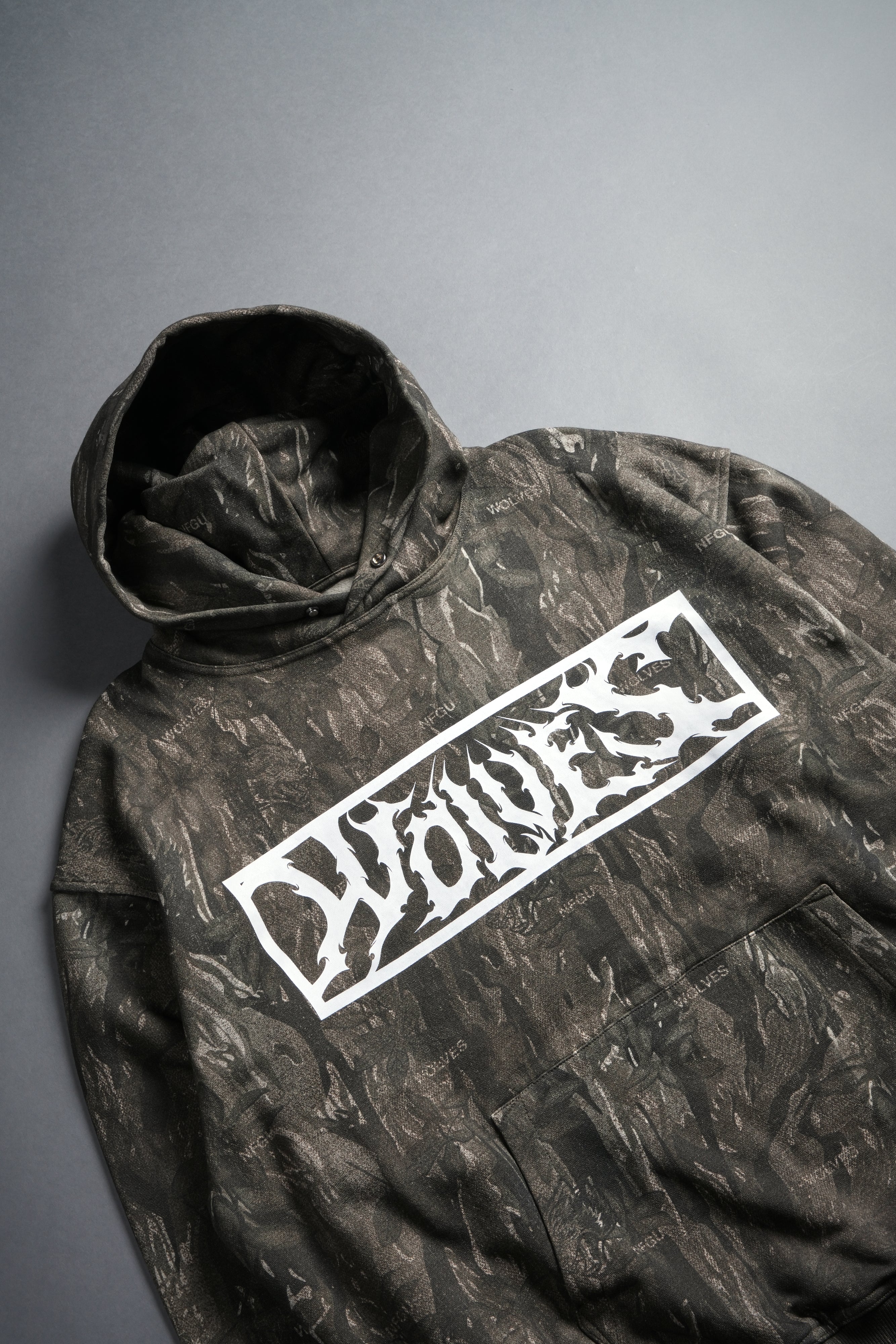 Midnight Wolves "Pierce" Hoodie in Vintage Norse Camo