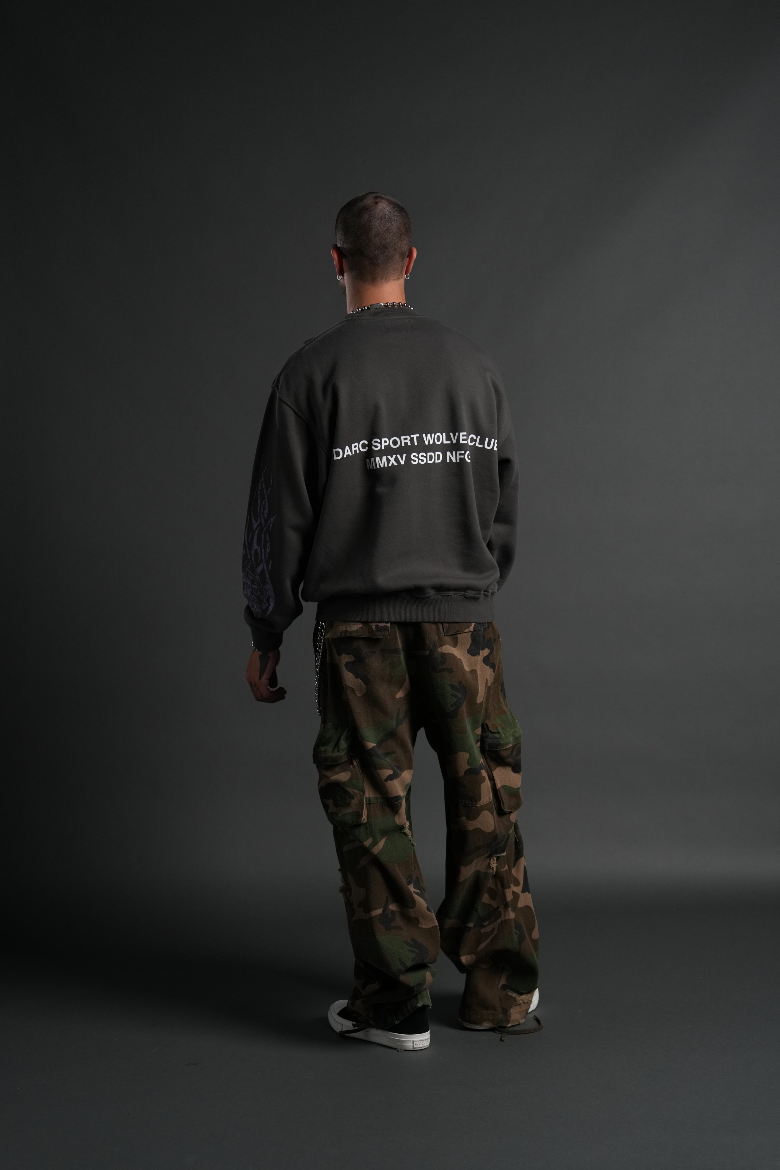 Finite Flame London Crewneck in Wolf Gray