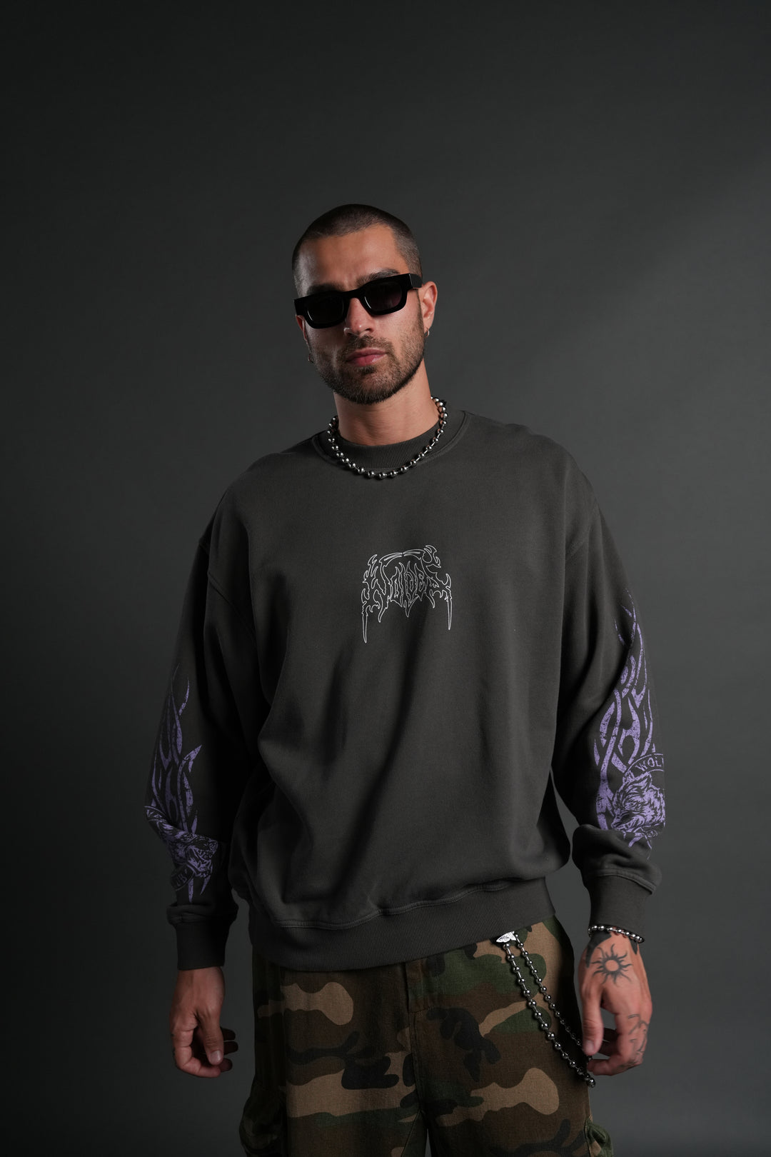Finite Flame London Crewneck in Wolf Gray