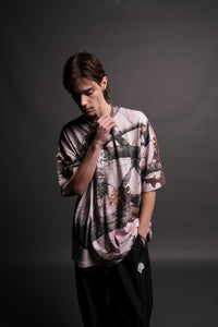 Wolves Have Your Back "Premium" Oversized Unisex Tee in Baby Pink Woodland Camo