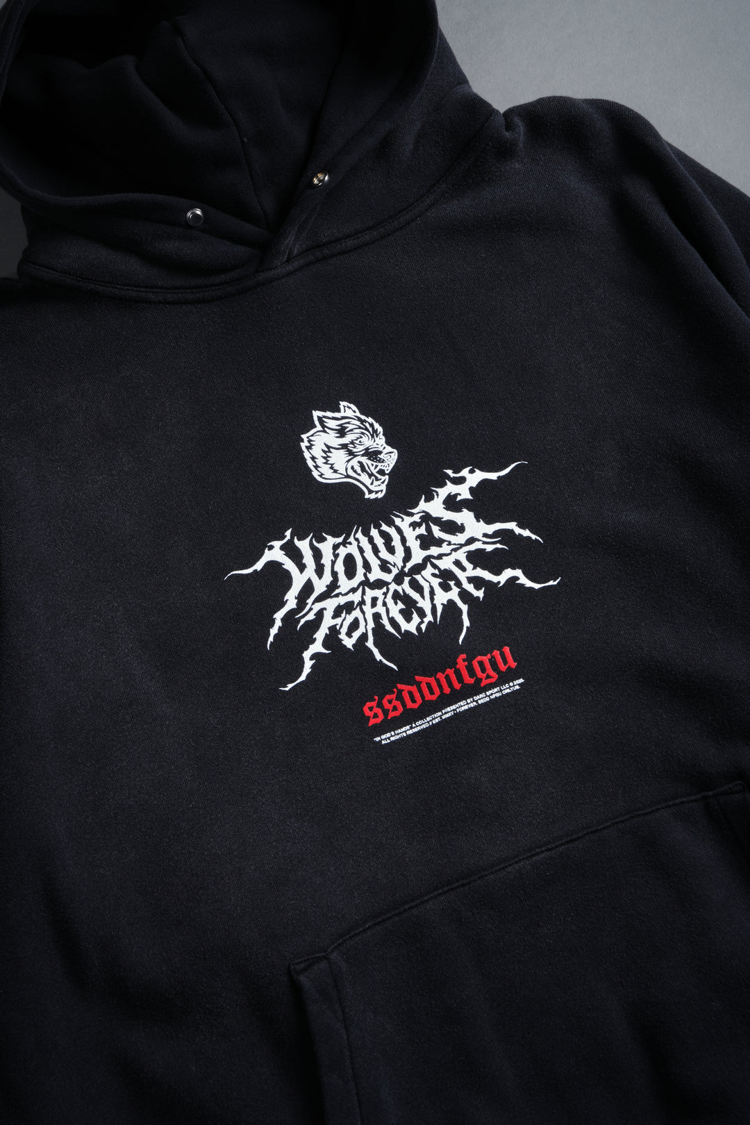 Mori Rose "Pierce" Hoodie in Black Drift Wash