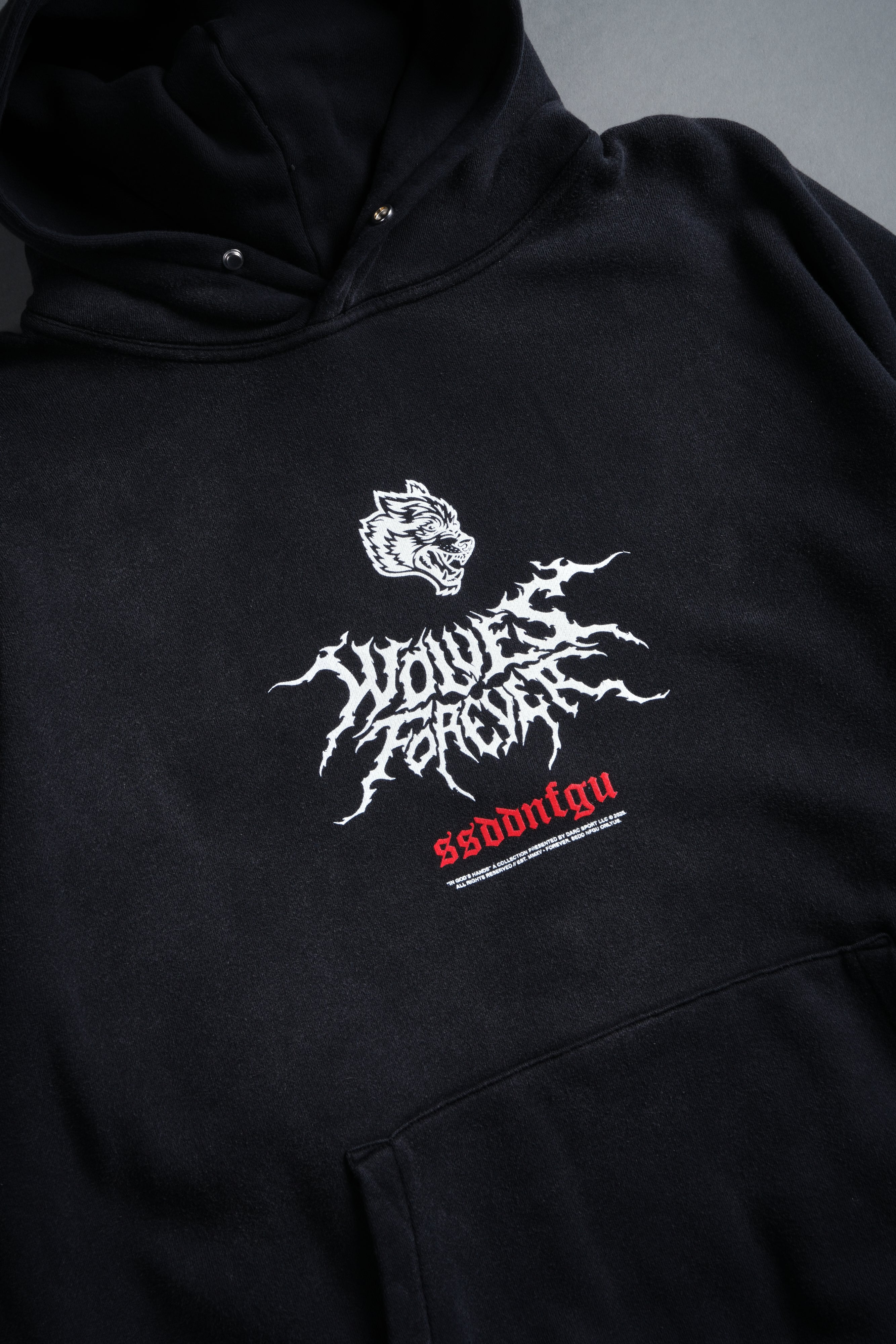 Mori Rose "Pierce" Hoodie in Black Drift Wash