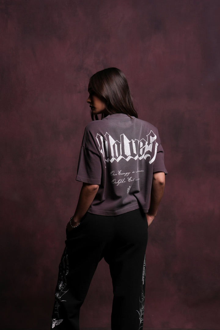 Her Darcness Ultrawide "Premium" (Cropped) Tee in Purple Night Tonal Sun Fade