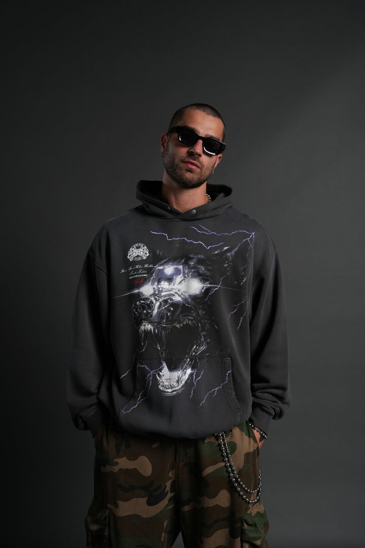 Eye of the Beast "Pierce" Hoodie in Wolf Gray Drift Wash