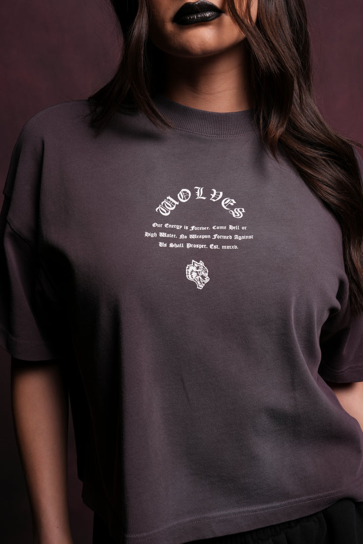 Her Darcness Ultrawide "Premium" (Cropped) Tee in Purple Night Tonal Sun Fade