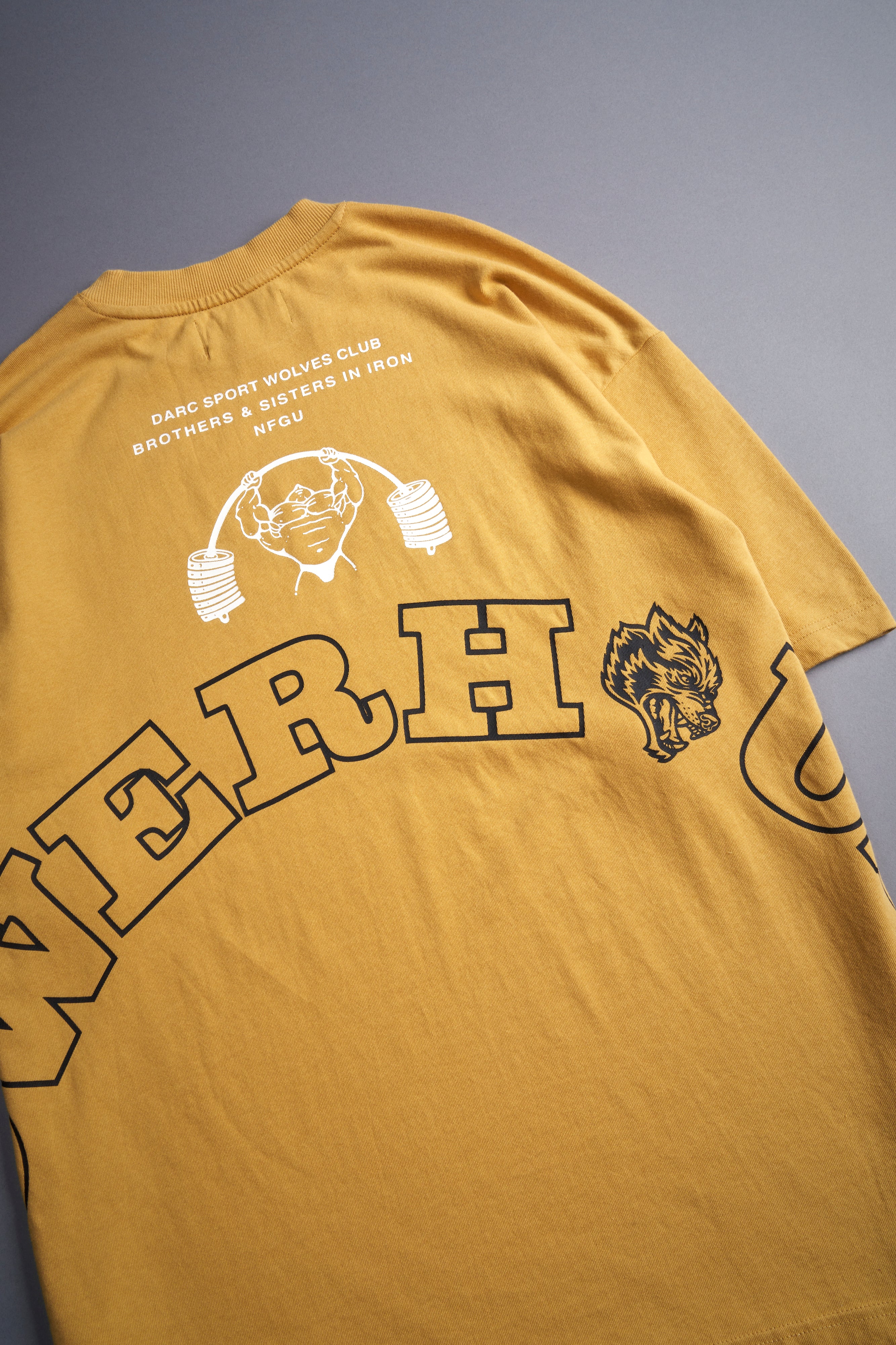 Powerhouse Forever "Premium" Oversized Tee in Golden Yellow