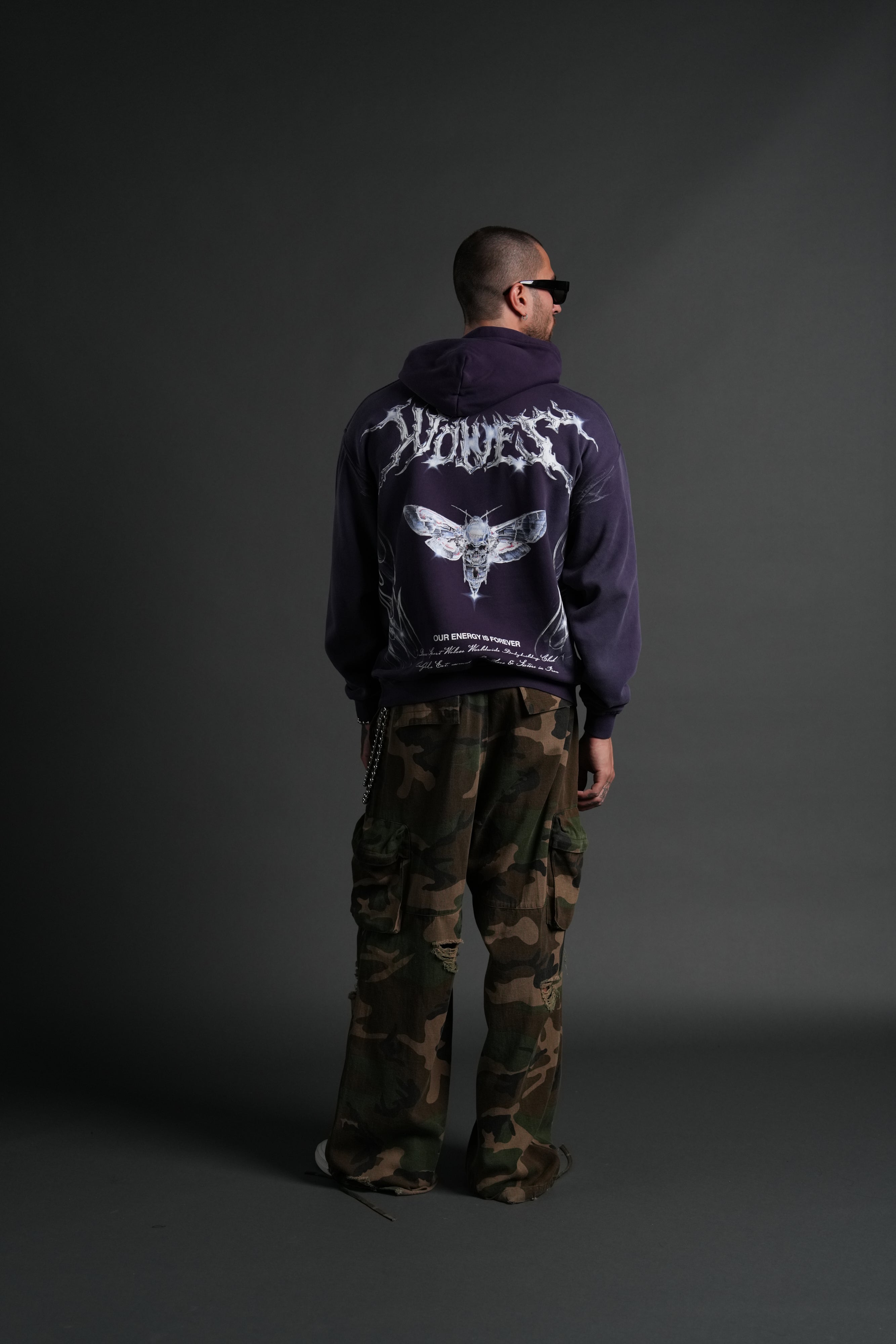 Iron Moth "Pierce" Hoodie in Phantom Purple Inverted Sun Fade