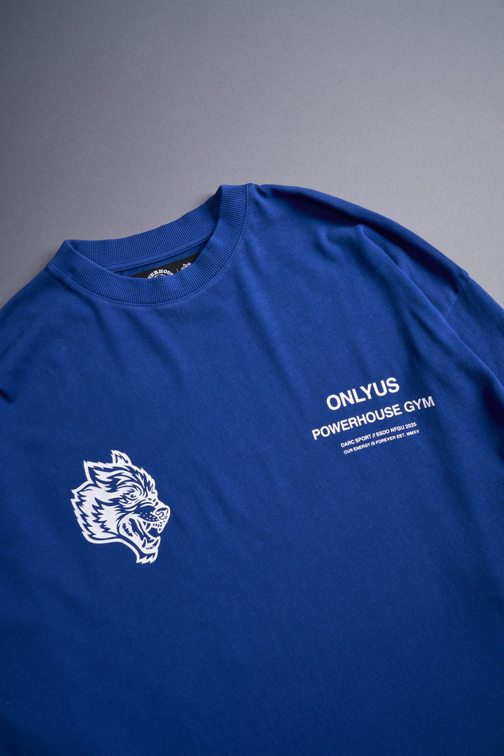 Only Us Gym Premium Raw Hem "Box Cut" Tee in Darc Cobalt