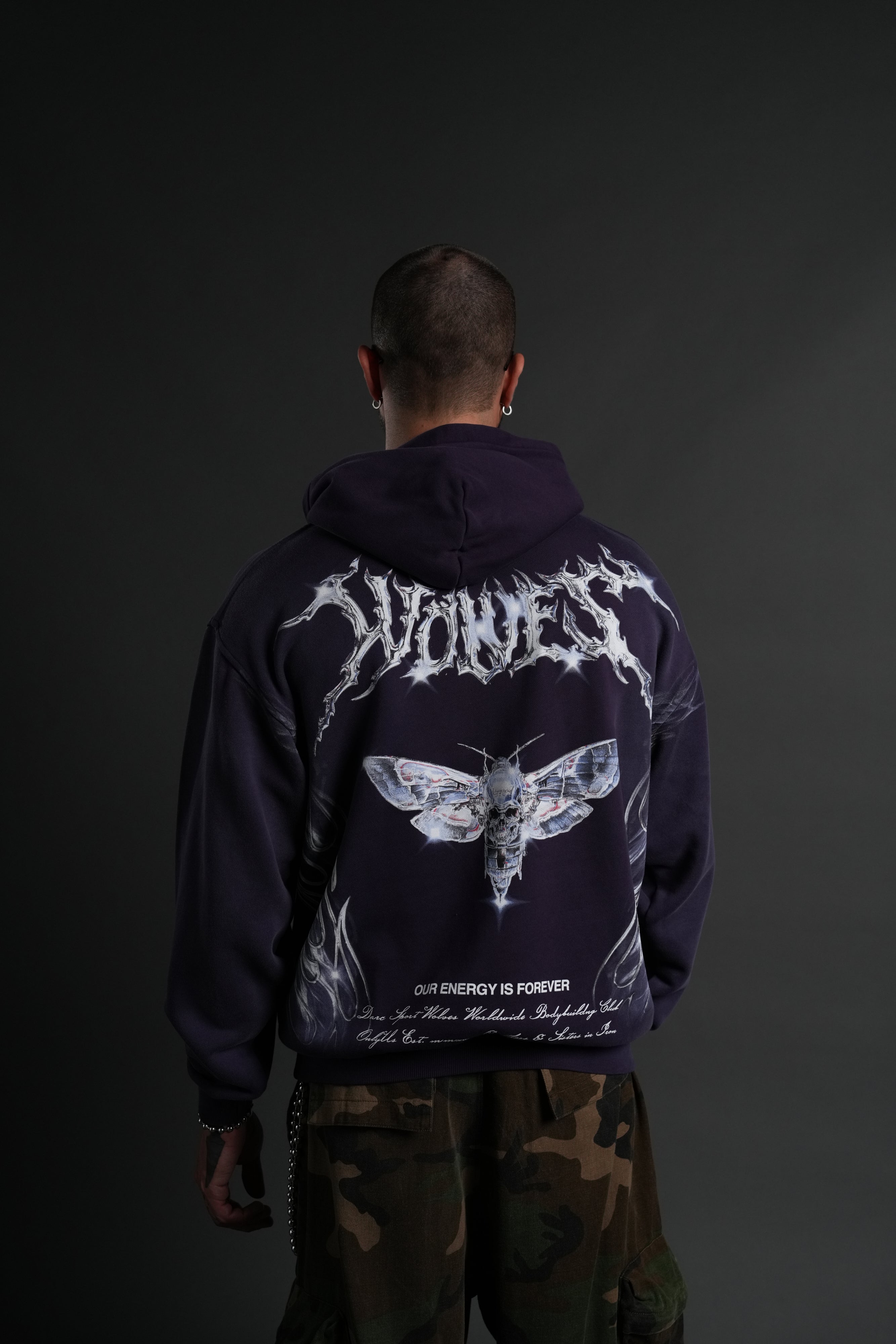 Iron Moth "Pierce" Hoodie in Phantom Purple Inverted Sun Fade