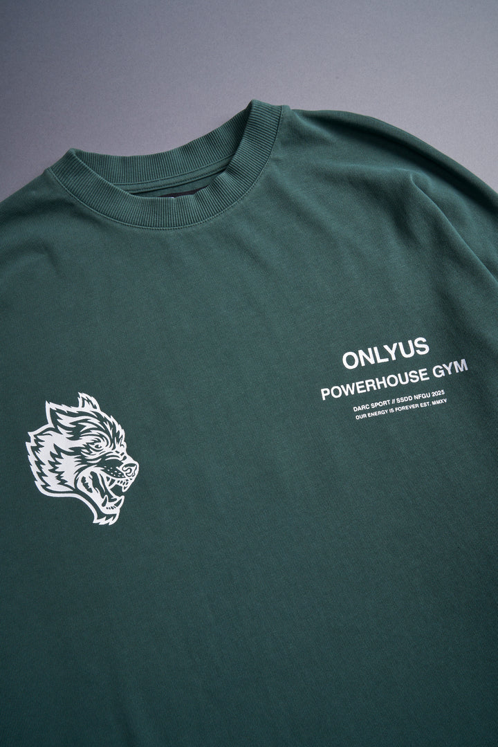 Only Us Gym Premium Raw Hem "Box Cut" Tee in Norse Green