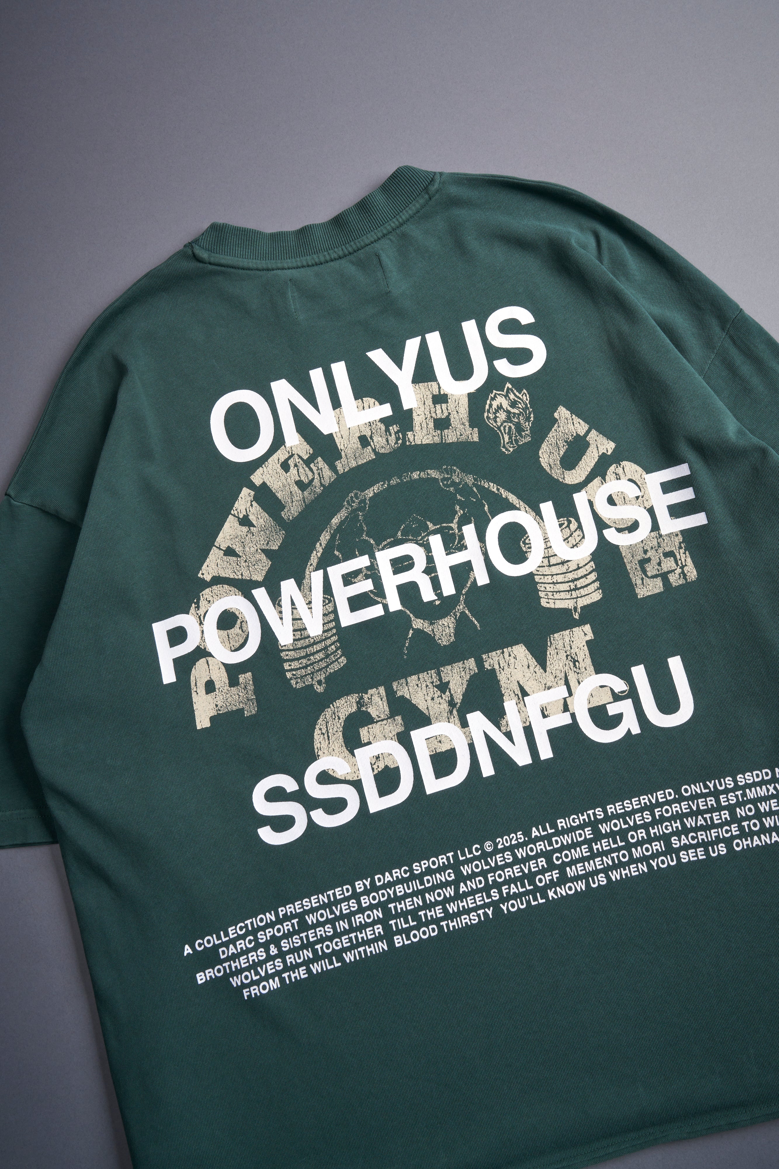 Only Us Gym Premium Raw Hem "Box Cut" Tee in Norse Green