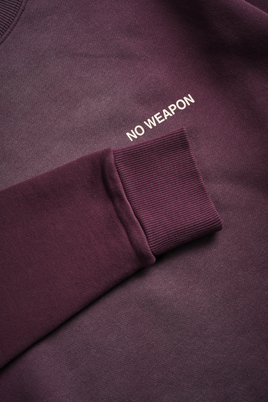 No Weapon Shall Prosper (Cropped) Crewneck in Cherry Wine Tonal Sun Fade