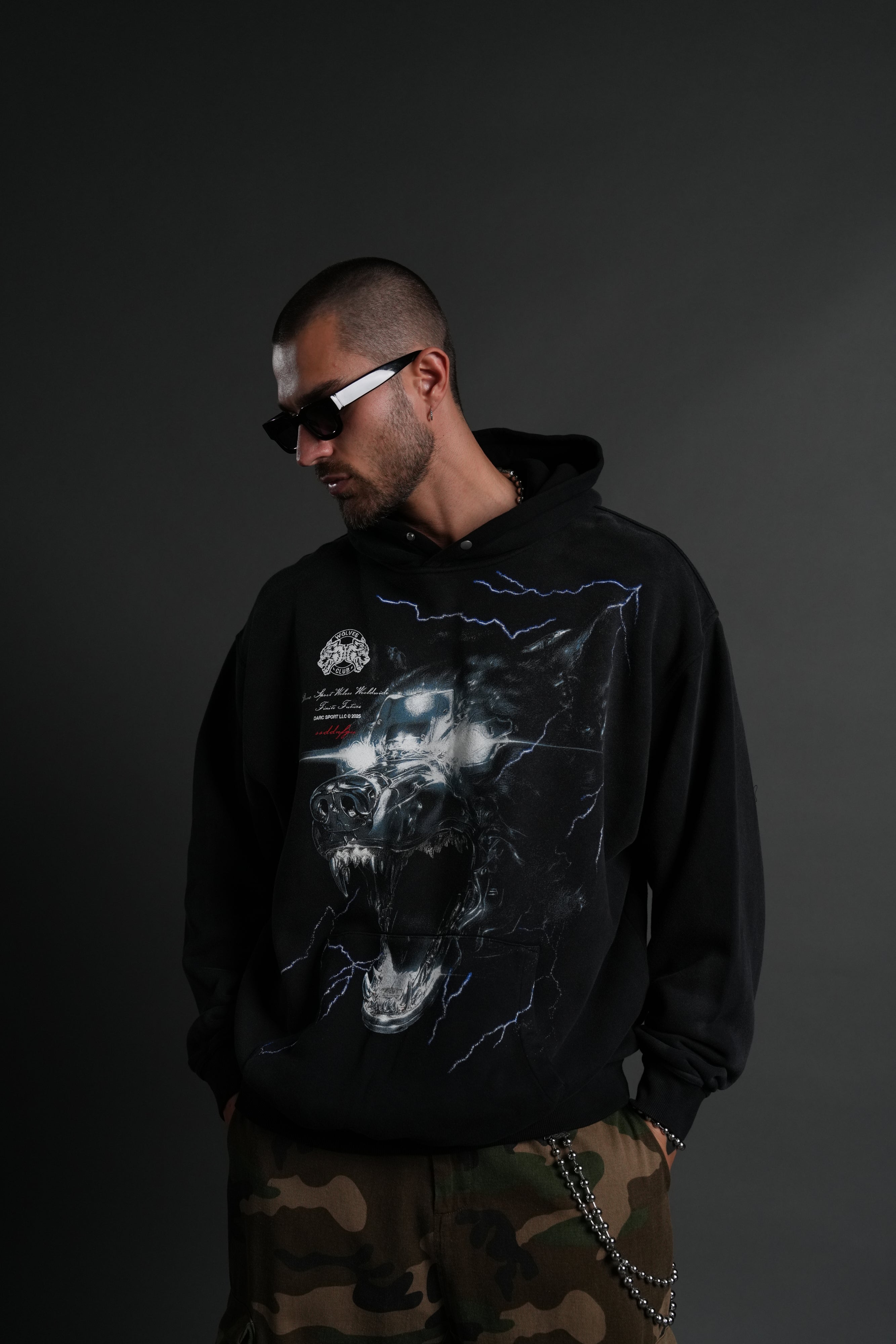 Eye of the Beast "Pierce" Hoodie in Black Drift Wash